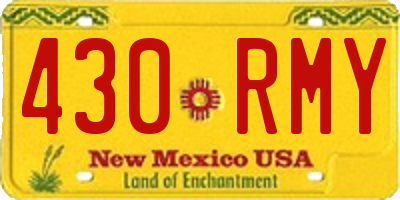 NM license plate 430RMY