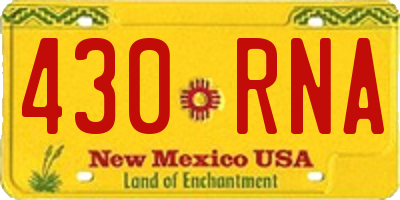 NM license plate 430RNA