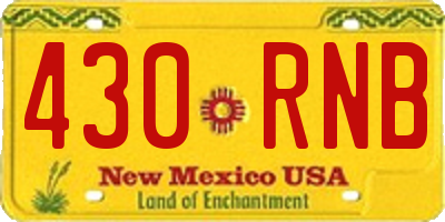 NM license plate 430RNB