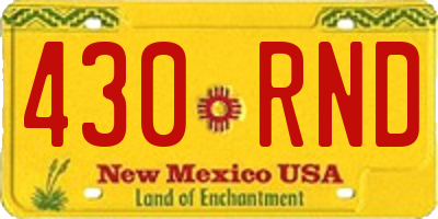 NM license plate 430RND