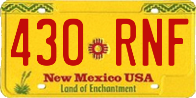 NM license plate 430RNF