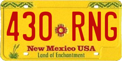 NM license plate 430RNG