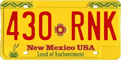 NM license plate 430RNK