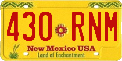 NM license plate 430RNM