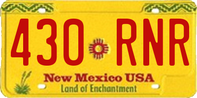 NM license plate 430RNR