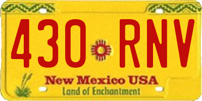 NM license plate 430RNV