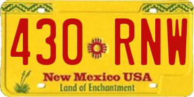 NM license plate 430RNW