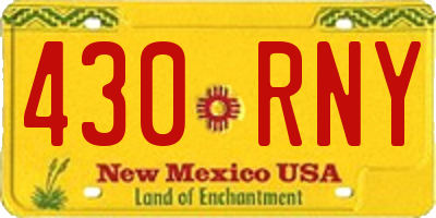 NM license plate 430RNY