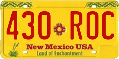 NM license plate 430ROC
