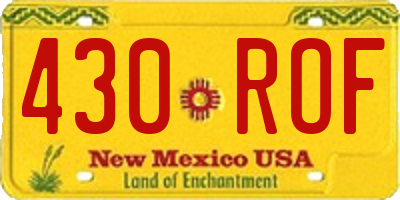 NM license plate 430ROF