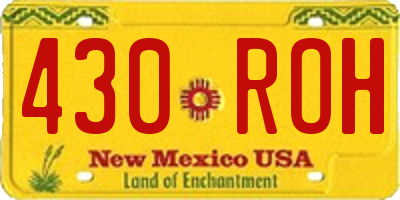 NM license plate 430ROH