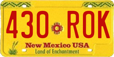 NM license plate 430ROK