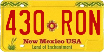 NM license plate 430RON