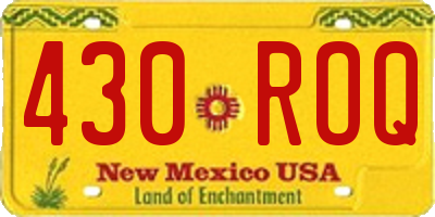 NM license plate 430ROQ