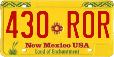 NM license plate 430ROR