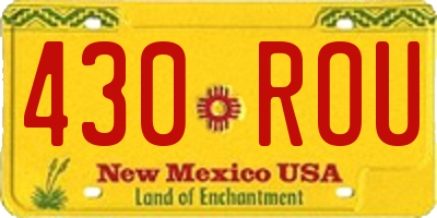 NM license plate 430ROU