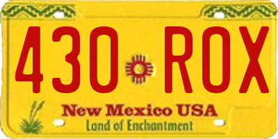 NM license plate 430ROX
