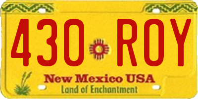 NM license plate 430ROY
