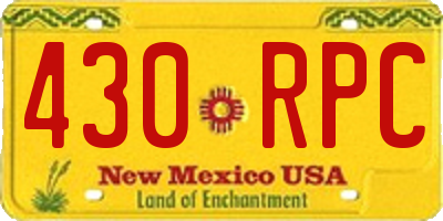 NM license plate 430RPC