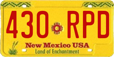 NM license plate 430RPD