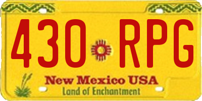NM license plate 430RPG
