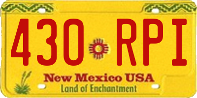 NM license plate 430RPI