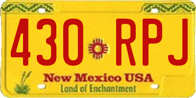 NM license plate 430RPJ