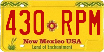 NM license plate 430RPM