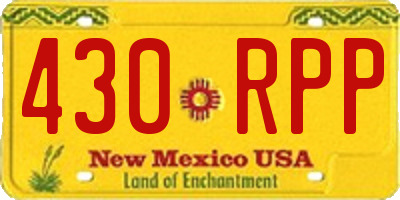 NM license plate 430RPP