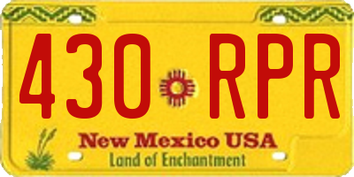 NM license plate 430RPR