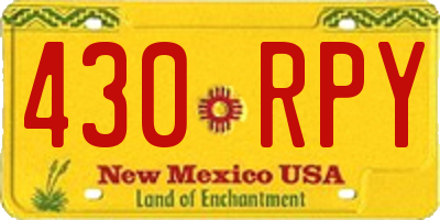 NM license plate 430RPY