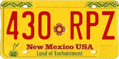NM license plate 430RPZ