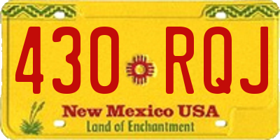 NM license plate 430RQJ