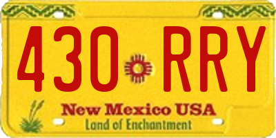 NM license plate 430RRY