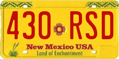 NM license plate 430RSD