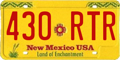 NM license plate 430RTR
