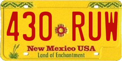 NM license plate 430RUW