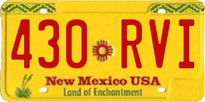 NM license plate 430RVI