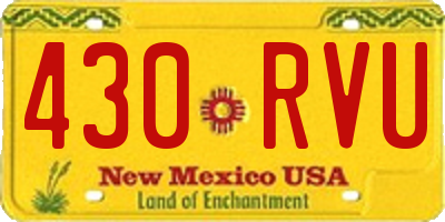 NM license plate 430RVU