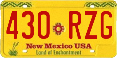 NM license plate 430RZG