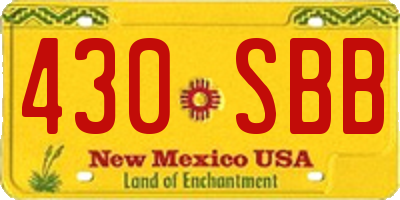 NM license plate 430SBB