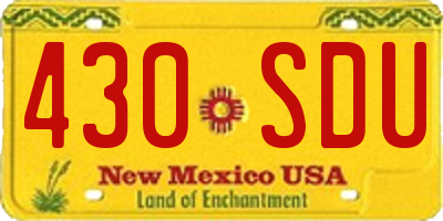 NM license plate 430SDU