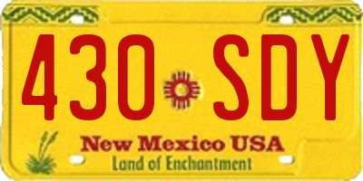 NM license plate 430SDY