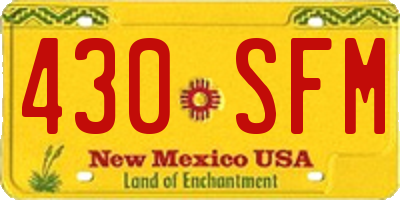 NM license plate 430SFM