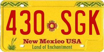 NM license plate 430SGK