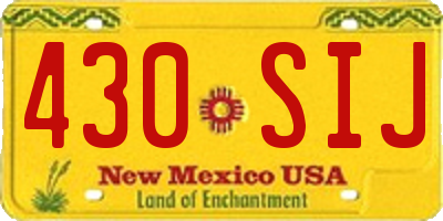 NM license plate 430SIJ