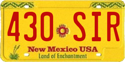 NM license plate 430SIR
