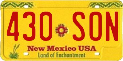 NM license plate 430SON