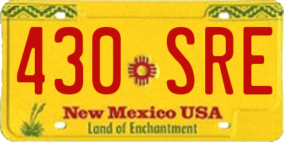 NM license plate 430SRE