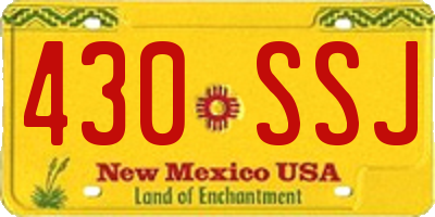 NM license plate 430SSJ
